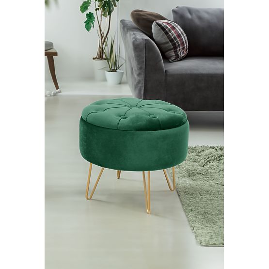 CARO BOTTLE GREEN POUF