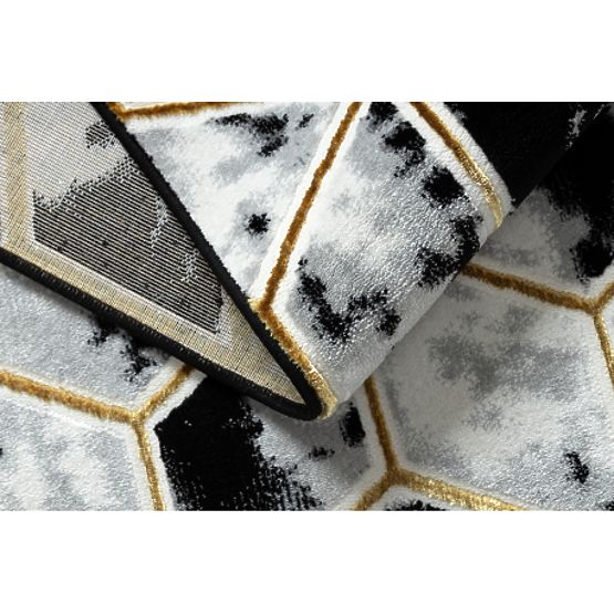 Carpet ALLURE 1966 Cube 3D - Structural, Stylish, Glamour Black/Gold