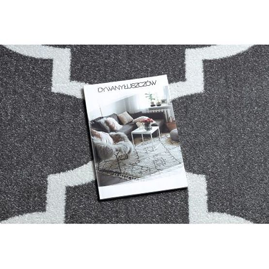 Carpet SKETCH - F730 Moroccan Clover Pattern, Gray Grid / White