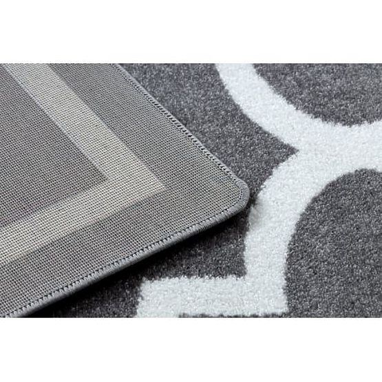 Carpet SKETCH - F730 Moroccan Clover Pattern, Gray Grid / White