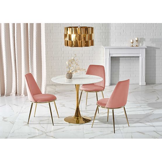 CASEMIRO Table Top - White Marble, Leg - Gold (2p=1pc)