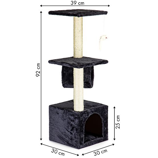 Cat Scratching Post House Bed Tree Grey