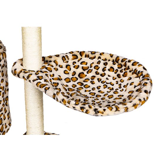Cat Scratching Post House Tree Bed 138 cm XL Leopard Pattern