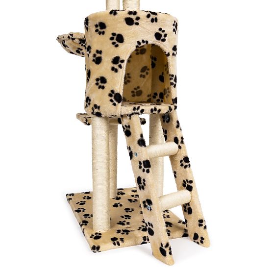 Cat Scratching Post House Tree Bed 138cm XL Paw Prints