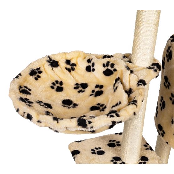 Cat Scratching Post House Tree Bed 138cm XL Paw Prints
