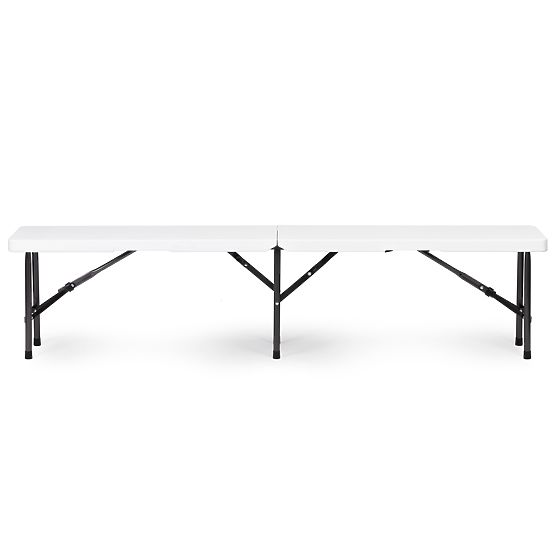 Catering Set Banquet Table 180 cm 2 Benches White ModernHome