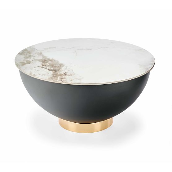 CECILIA coffee table white marble / gray / gold (2p=1pc)