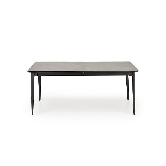 CHARLES Extendable Table, Top - Gray Marble, Legs - Black