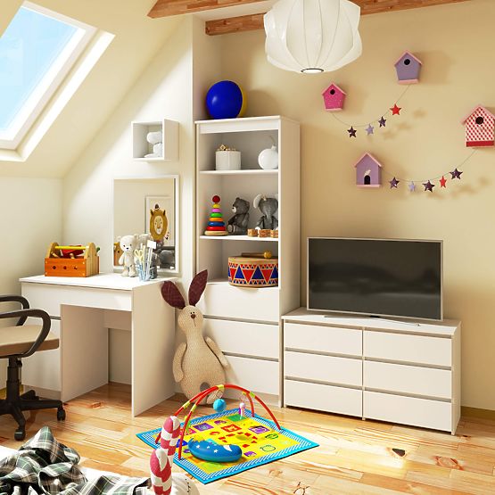 CHEST OF DRAWERS CL100 6 DRAWERS WHITE