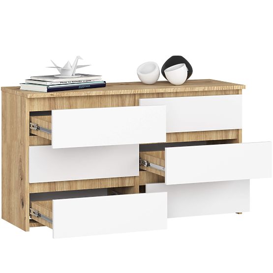 CHEST OF DRAWERS CL100 6DRW PK OAK ARTISAN / WHITE