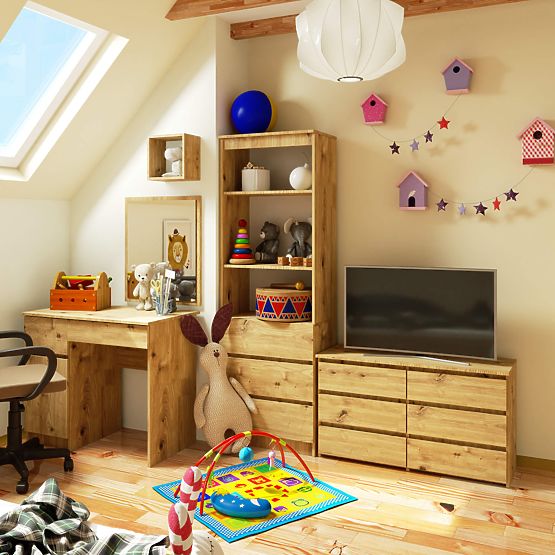 CHEST OF DRAWERS CL100 6SZ PK ARTISAN OAK