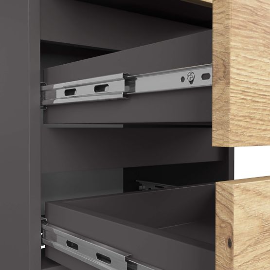 CHEST OF DRAWERS CL3/40 PK GRAPHITE GRAY / ARTISAN OAK