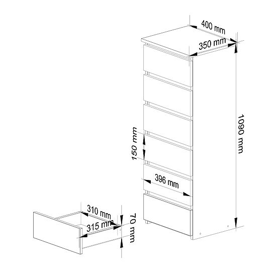 CHEST OF DRAWERS CL6 PK ALDER