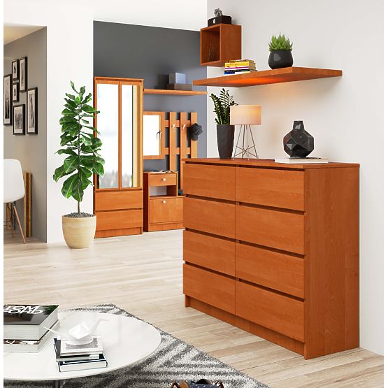 CHEST OF DRAWERS K 120 cm 8 DRAWERS ALDER