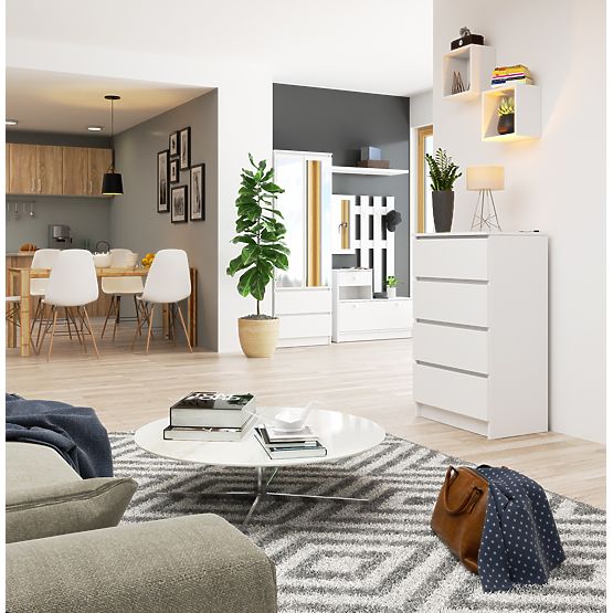 CHEST OF DRAWERS K 60 cm 4 DRAWERS WHITE