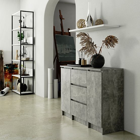 CHEST OF DRAWERS K100 2D 3SZ PK CONCRETE