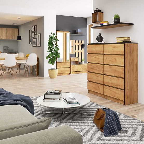 CHEST OF DRAWERS K120 10SZ CLP PK CRAFT OAK