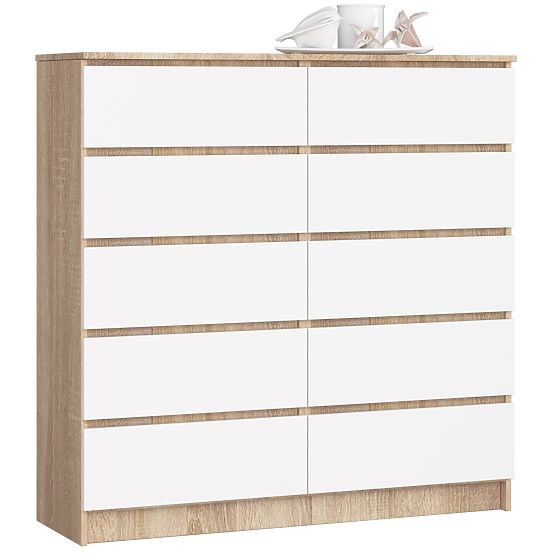 CHEST OF DRAWERS K120 10SZ CLP PK OAK SONOMA / WHITE