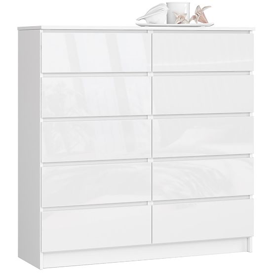 CHEST OF DRAWERS K120 10SZ CLP PK WHITE GLOSS