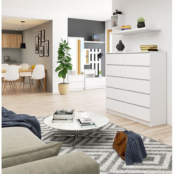 CHEST OF DRAWERS K120 10SZ CLP PK WHITE