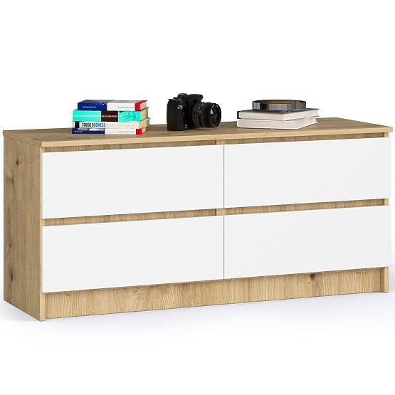 CHEST OF DRAWERS K120 4SZ CLP OAK ARTISAN / WHITE