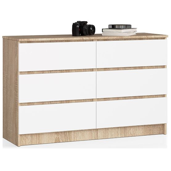 CHEST OF DRAWERS K120 6SZ CLP PK OAK SONOMA / WHITE