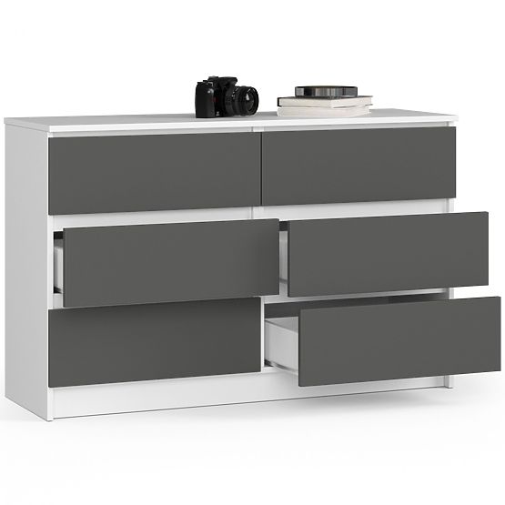 CHEST OF DRAWERS K120 6SZ CLP PK WHITE / GRAY