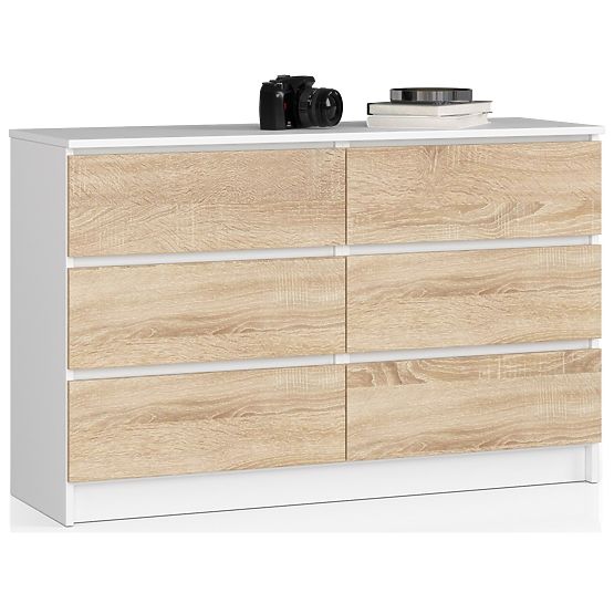 CHEST OF DRAWERS K120 6SZ CLP PK WHITE / SONOMA