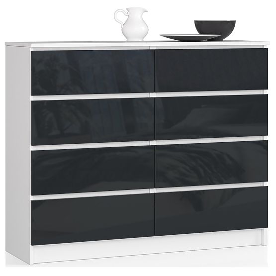 CHEST OF DRAWERS K120 8SZ PK GRAPHITE GLOSS