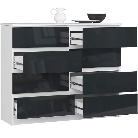 CHEST OF DRAWERS K120 8SZ PK GRAPHITE GLOSS