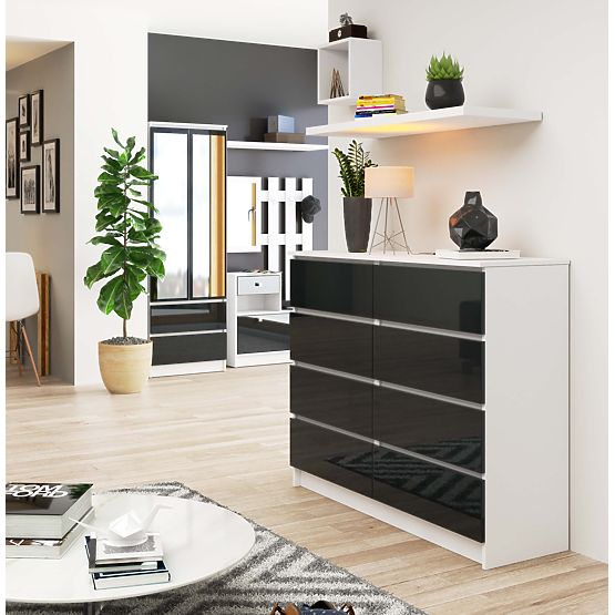 CHEST OF DRAWERS K120 8SZ PK GRAPHITE GLOSS