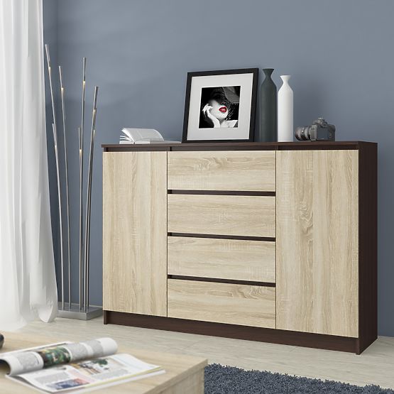 CHEST OF DRAWERS K140 2D 4SZ CLP WENGE / SONOMA