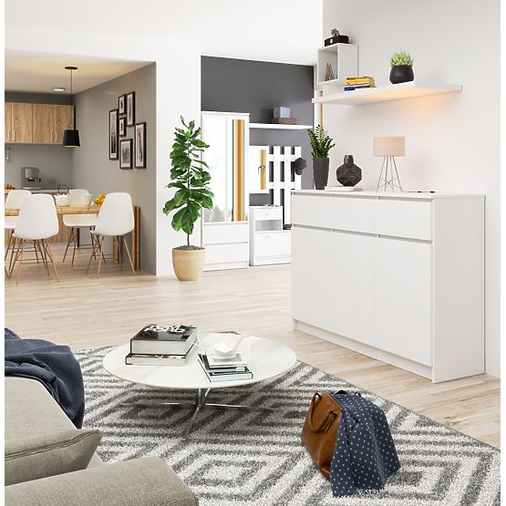 CHEST OF DRAWERS K140 3D 3SZ CLP PK WHITE