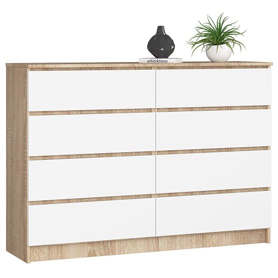 CHEST OF DRAWERS K140 8SZ CLP PK SONOMA / WHITE
