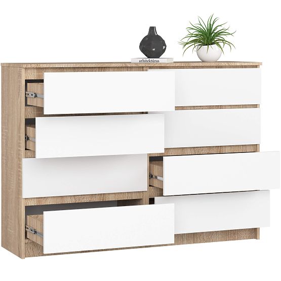 CHEST OF DRAWERS K140 8SZ CLP PK SONOMA / WHITE
