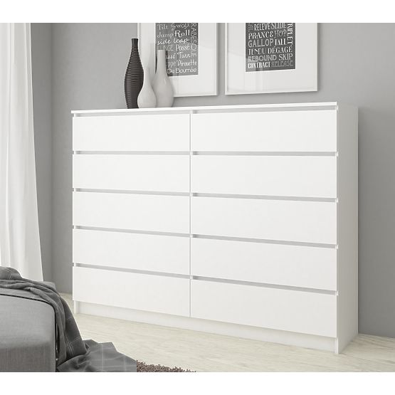 CHEST OF DRAWERS K160 10SZ CLP PK WHITE