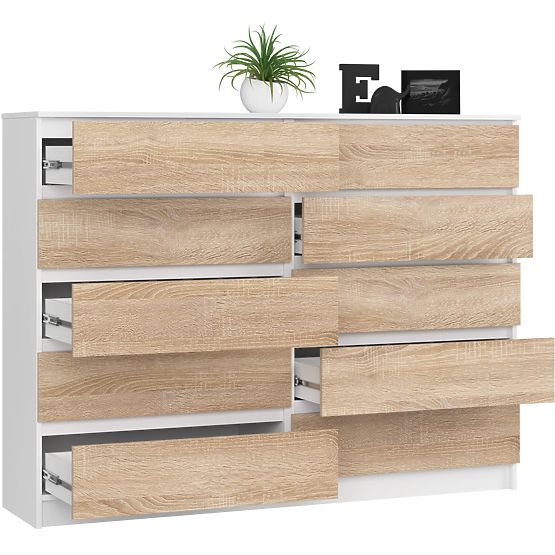 CHEST OF DRAWERS K160 10SZ CLP PK WHITE / SONOMA