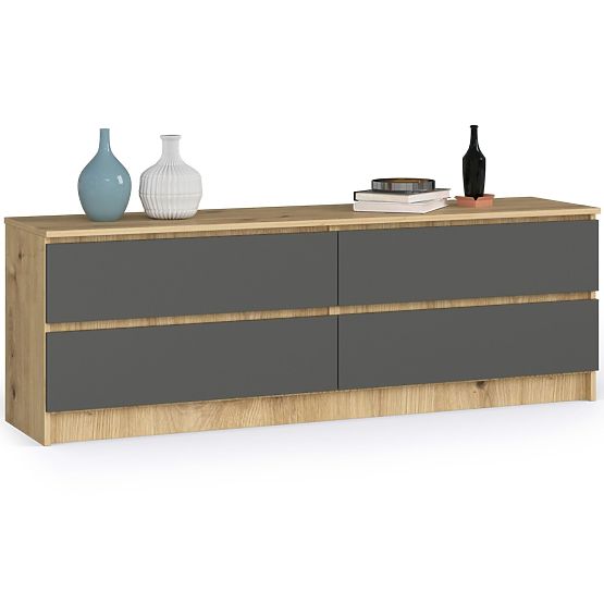 CHEST OF DRAWERS K160 4SZ CLP PK ARTISAN OAK / GRAY