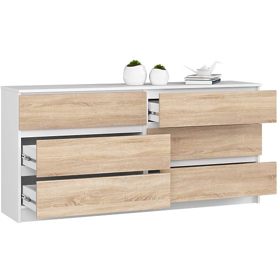 CHEST OF DRAWERS K160 6SZ CLP PK WHITE / SONOMA