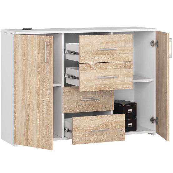 CHEST OF DRAWERS K45 PK WHITE / OAK SONOMA