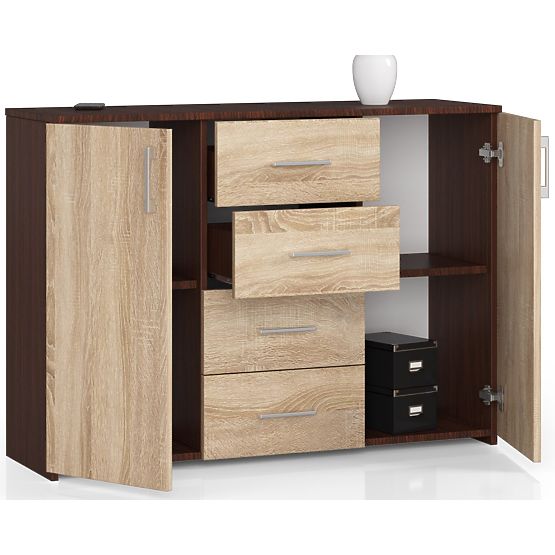 CHEST OF DRAWERS K45 WENGE / OAK SONOMA