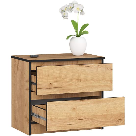 CHEST OF DRAWERS K60 2SZ CLP PK CRAFT OAK