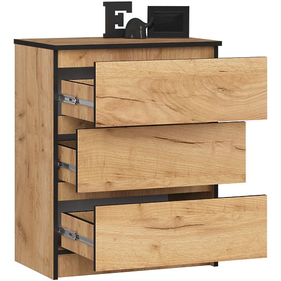 CHEST OF DRAWERS K60 3SZ CLP PK CRAFT OAK