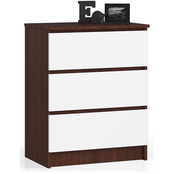 CHEST OF DRAWERS K60 3SZ CLP WENGE / WHITE