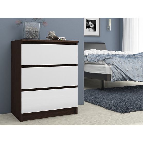 CHEST OF DRAWERS K60 3SZ CLP WENGE / WHITE