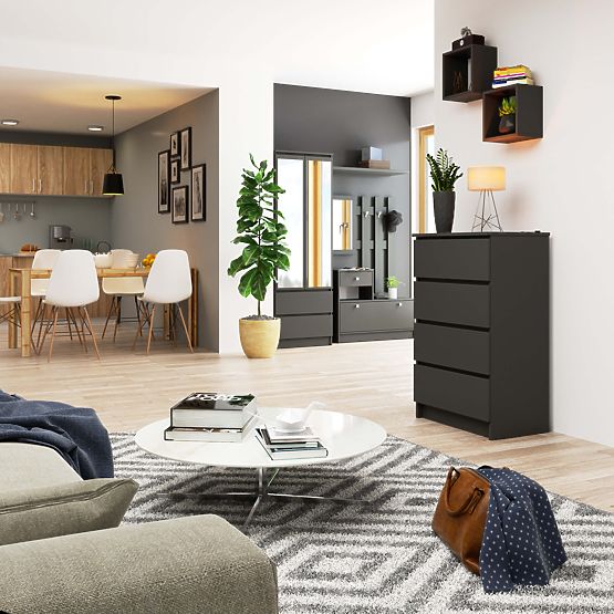 CHEST OF DRAWERS K60 4SZ CLP PK GRAPHITE GRAY