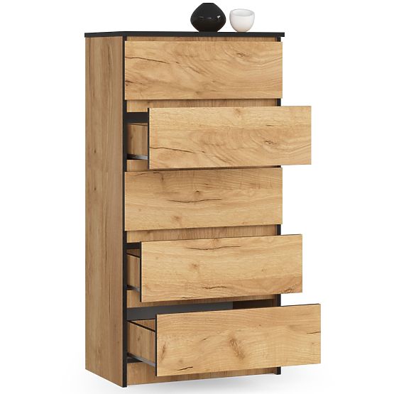 CHEST OF DRAWERS K60 5SZ CLP OAK CRAFT