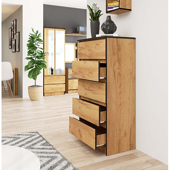 CHEST OF DRAWERS K60 5SZ CLP OAK CRAFT
