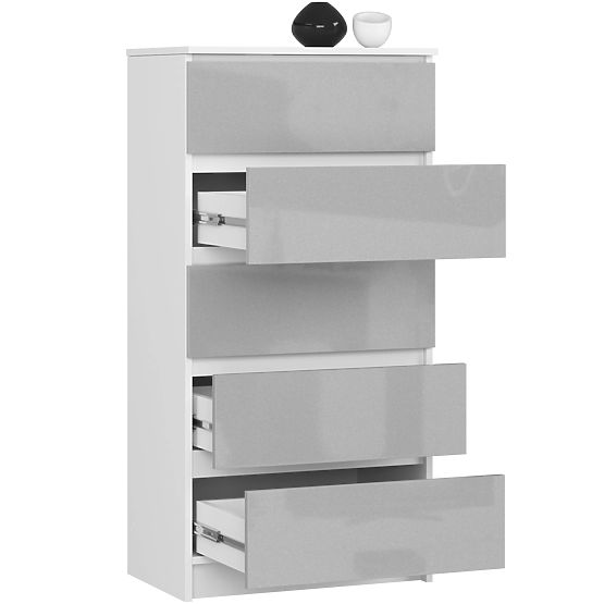 CHEST OF DRAWERS K60 5SZ CLP PK METALLIC GLOSS