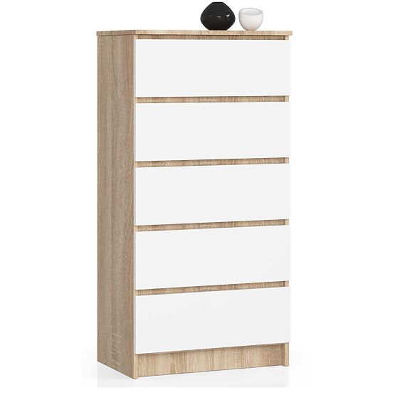CHEST OF DRAWERS K60 5SZ CLP PK OAK SONOMA / WHITE